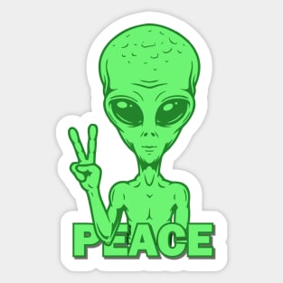 alien peace Sticker